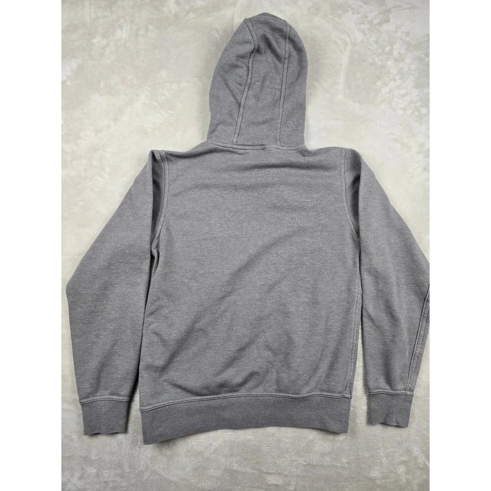 The‎ North Face Hoodie Mens S Gray Red Logo Graphic Fleece Sweatshirt Pilling